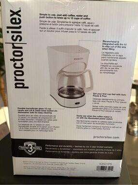 Proctor Silex White 12-Cup Drip Coffee Maker